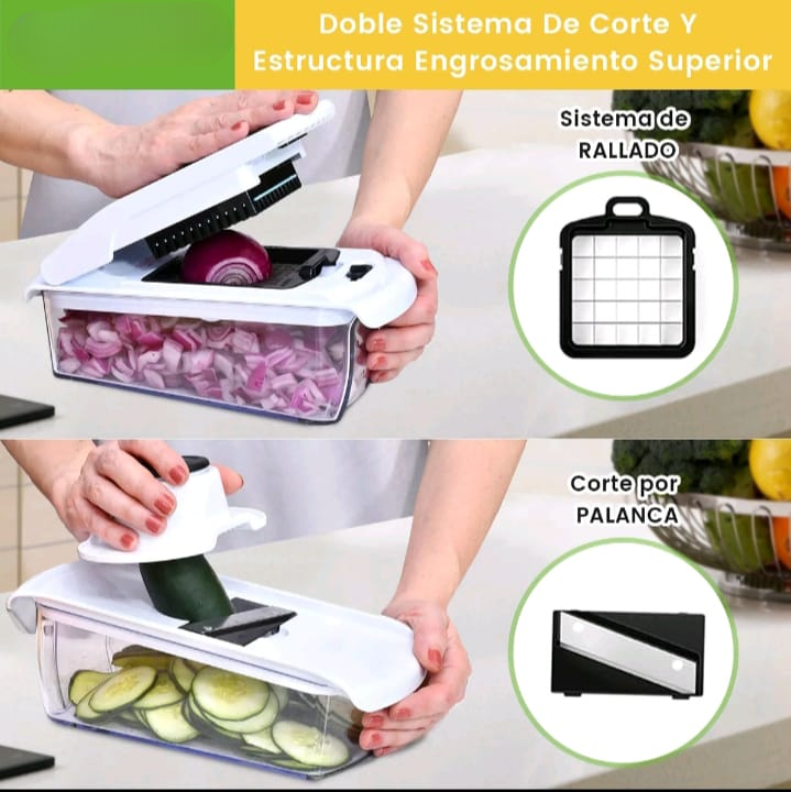 Picadora Multifuncional 15 en 1 para Verduras y Frutas