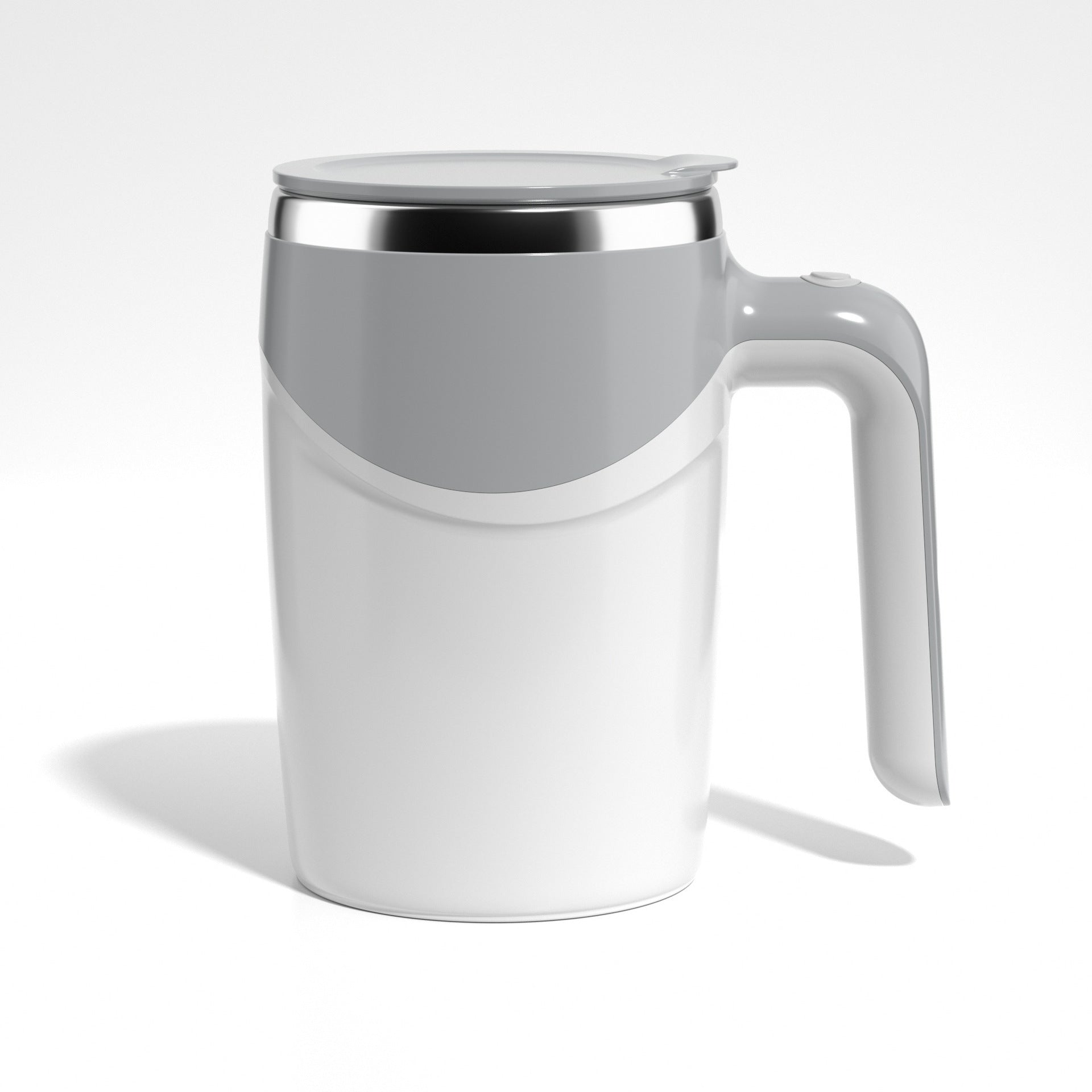taza mezcladora automática color blanco con tapa antigoteo