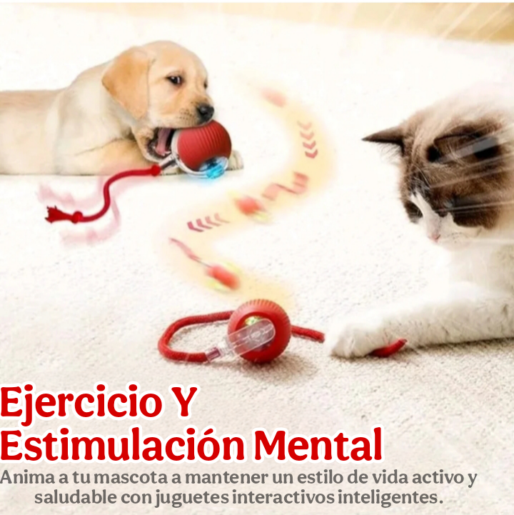 Pelota Rodante Automática para Mascotas (Gatos y Perros)