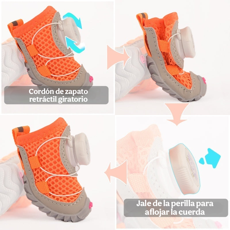 Par de zapatos protectores para perro con diseño ergonómico